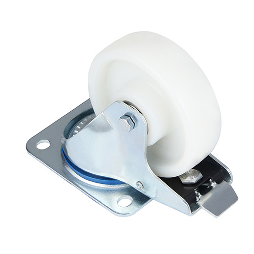 White Polyamide Swivel Castor with Total Lock