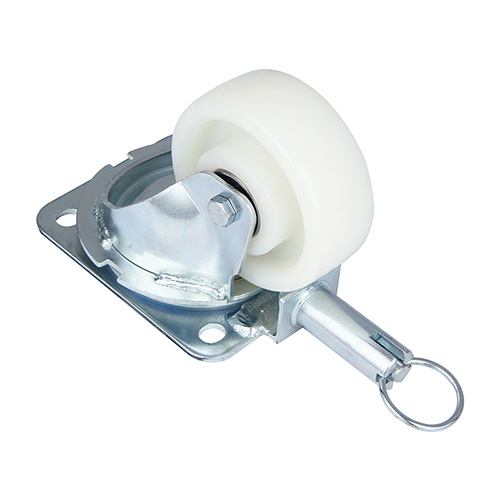 White Polyamide Swivel Castor with Directional Lock
