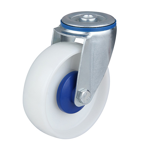 White Injection Polypropylene Swivel Castor with Total Lock