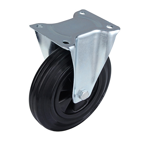 Black Solid Rubber Fixed Castor