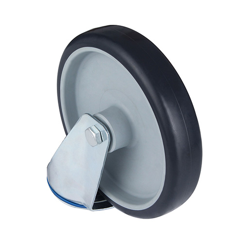 Grey Thermoplastic Rubber Swivel Castor with Bolt Hole 