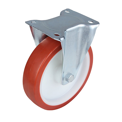 Red Injection Polyurethane Fixed Castor