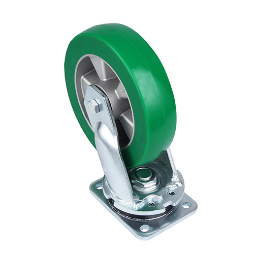 Green Elastic Polyurethane Super Heavy Duty Swivel Castor