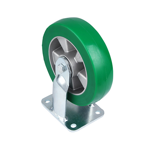 Green Elastic Polyurethane Super Heavy Duty Fixed Castors