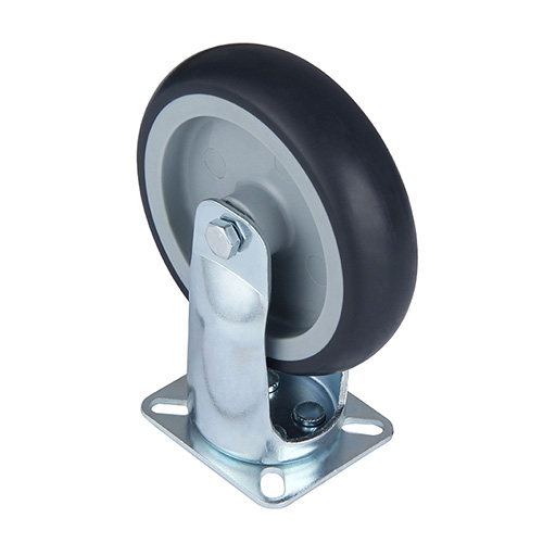 Grey Thermoplastic Rubber Institutional Fixed Castors