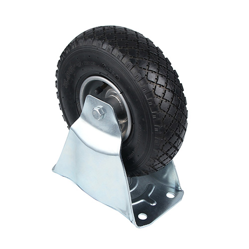 Pneumatic Rubber wheel Castors with Pressed Steel Wheel Centre