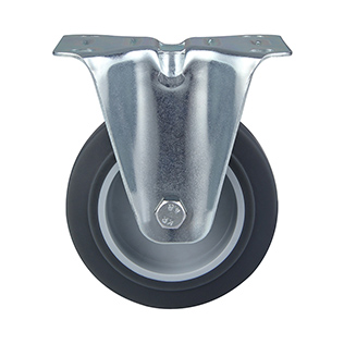 Grey Thermoplastic Rubber Fixed Castors with Roller Bearing