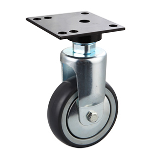 Grey Thermoplastic Rubber Institutional Castors with Grey Plastic Thread Guards