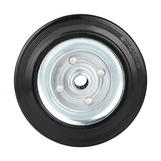 Wheels For Black Rubber Tread with Pressed Steel Wheel Centre