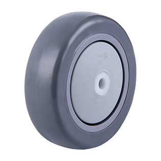Grey Injection Polyurethane Wheels with Grey Plastic Tread Guards with Pom Bushings