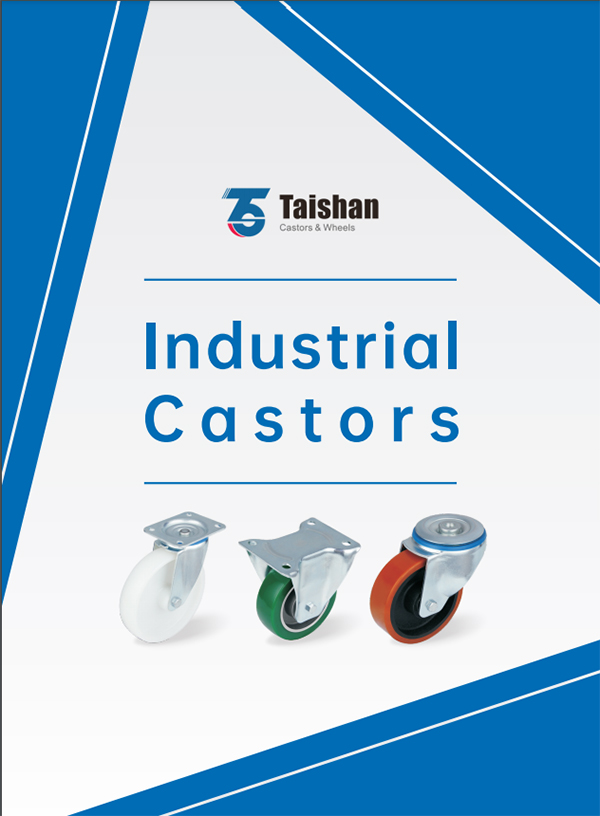 Blue Elastic Rubber Swivel Castor