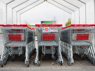 Supermarket car castors