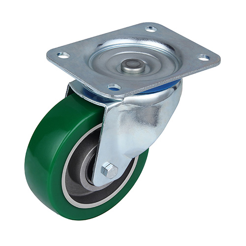 Green Elastic Polyurethane Swivel Castor