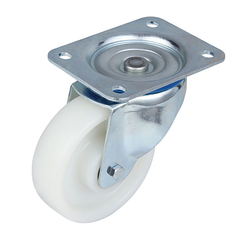 White Polyamide Swivel Castor