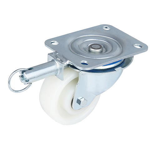 White Polyamide Swivel Castor with Directional Lock