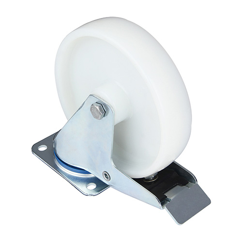 White Injection Polypropylene Swivel Castor with Total Lock