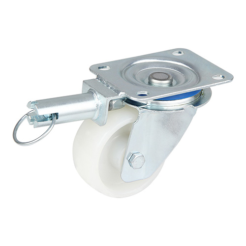 White Injection Polypropylene Swivel Castor with Directional Lock