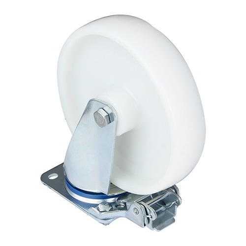 White Injection Polypropylene Swivel Castor with Directional Lock