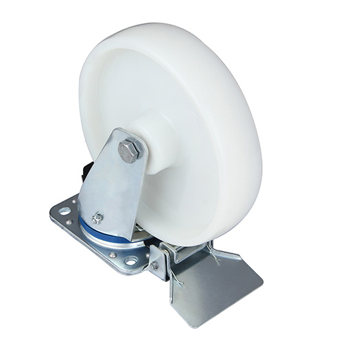 White Injection Polypropylene Swivel Castor with Central Lock