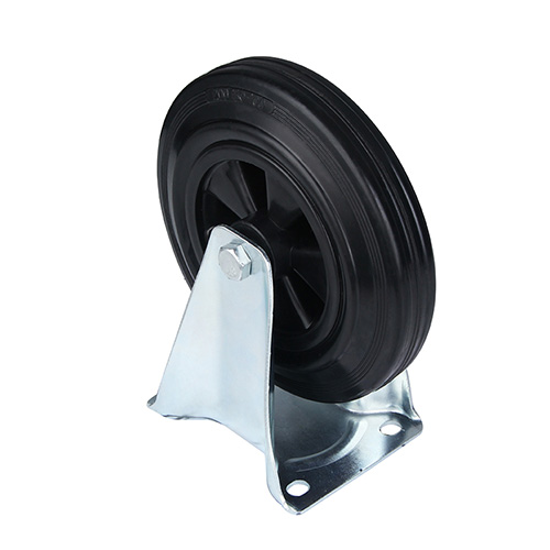 Black Solid Rubber Fixed Castor