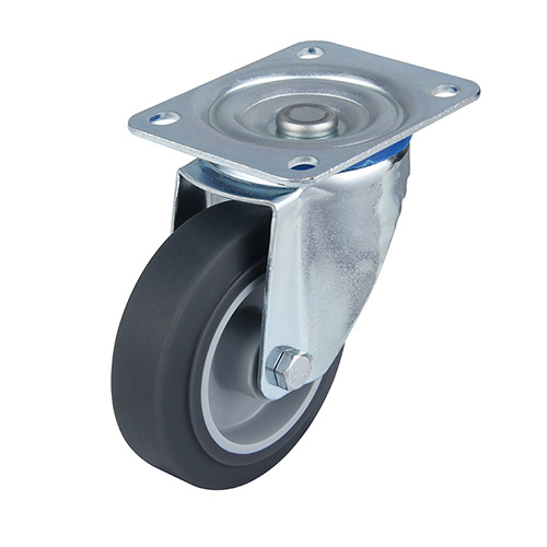 Grey Thermoplastic Rubber Swivel Castors with Roller bearing for China Manufacturer