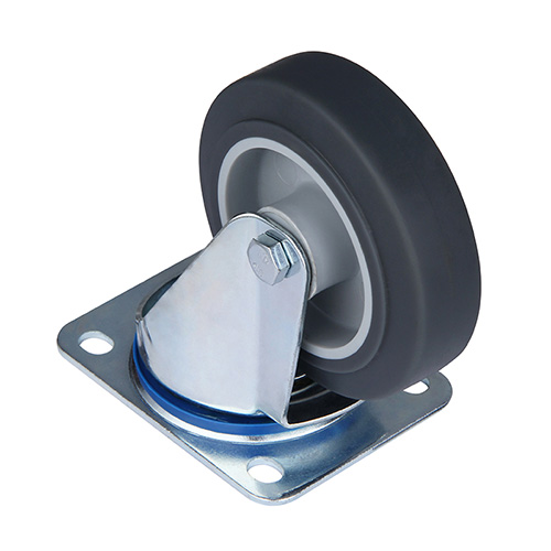 Grey Thermoplastic Rubber Swivel Castors with Roller bearing for China Manufacturer