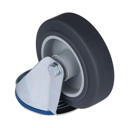 Grey Thermoplastic Rubber Swivel Castor with Bolt Hole with Roller Bearing