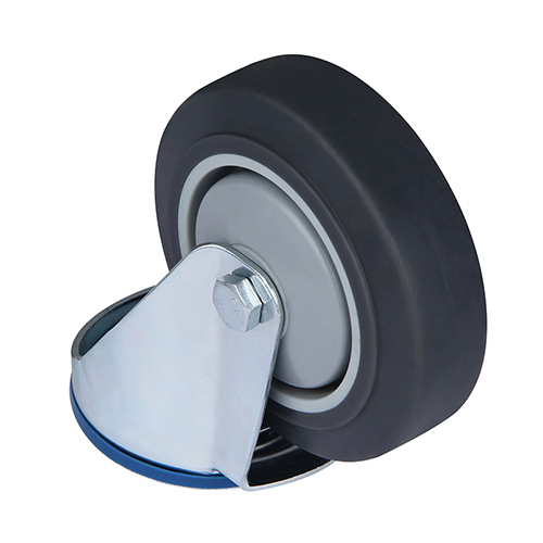 Grey Thermoplastic Rubber Swivel Castor with Bolt Hole with Roller Bearing