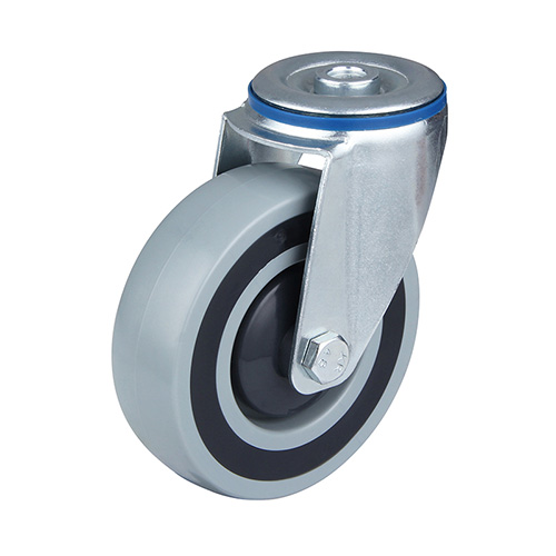 Grey Polypropylene Sandwich Swivel Castor with Bolt Hole 