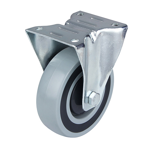 Grey Polypropylene Sandwich Fixed Castor with Central Ball Bearing