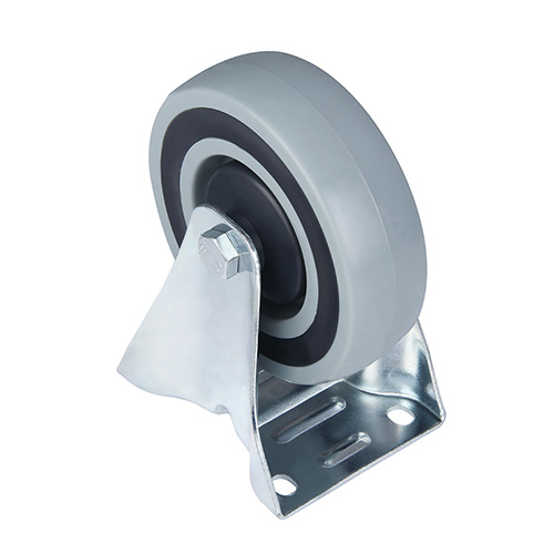 Grey Polypropylene Sandwich Fixed Castor with Central Ball Bearing