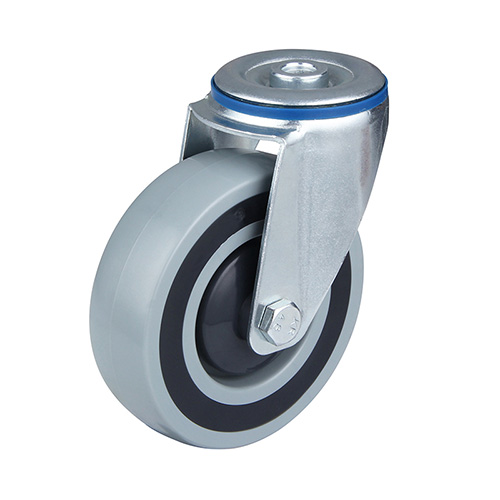 Grey Polypropylene Sandwich Swivel Castor with Bolt Hole with Central Ball Bearing