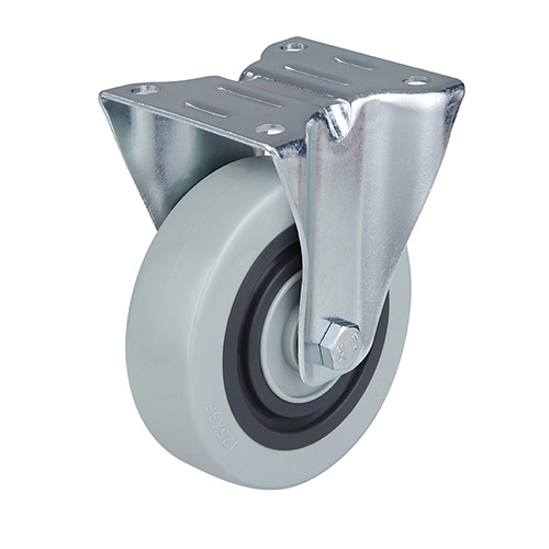 Grey Polyamide Sandwich Fixed Castor with Roller Bearing