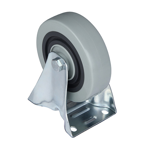 Grey Polyamide Sandwich Fixed Castor with Roller Bearing