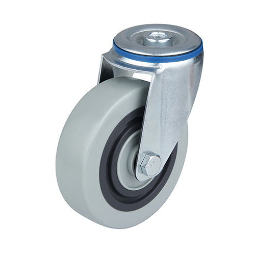 Grey Polyamide Sandwich Swivel Castor with Bolt Hole with Roller Bearing