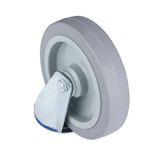 Grey Elastic Rubber Swivel Castor with Bolt Hole with Roller Bearing
