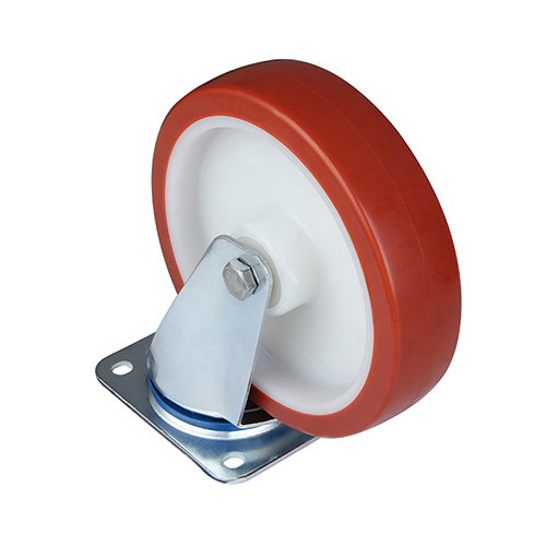 Red Injection Polyurethane Swivel Castor