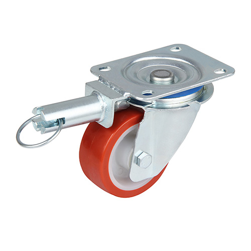 Red Injection Polyurethane Swivel Castor with Directional Lock