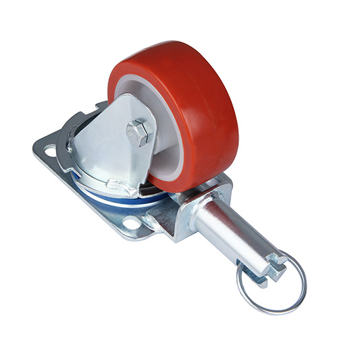 Red Injection Polyurethane Swivel Castor with Directional Lock