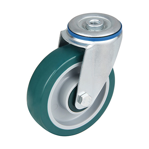 Green Injection Polyurethane Swivel Castor with Bolt Hole 