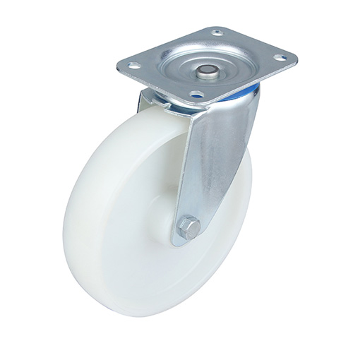 White Polyamide Swivel Castors