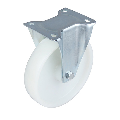 White Polyamide Fixed Castors