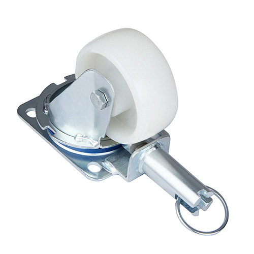 White Polyamide Swivel Castor with Directional Lock