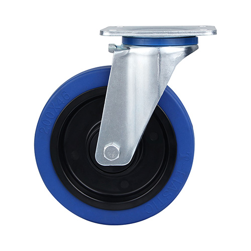 Blue Elastic Rubber Castors with Black Samll Plastic Thread guards