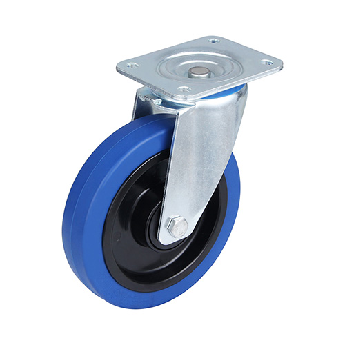 Blue Elastic Rubber Castors with Black Samll Plastic Thread guards