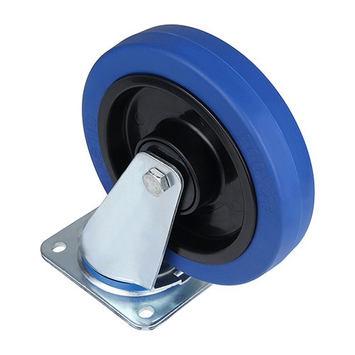 Blue Elastic Rubber Castors with Black Samll Plastic Thread guards