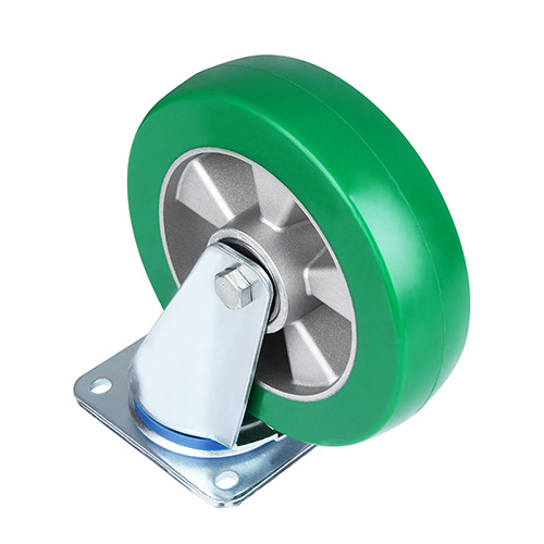 Green Elastic Polyurethane Swivel Castor with Two Ball bearings