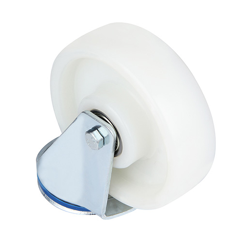 White Polyamide Swivel Castor With Bolt Hole