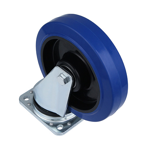 Blue Elastic Rubber Heavy duty Swivel Castor
