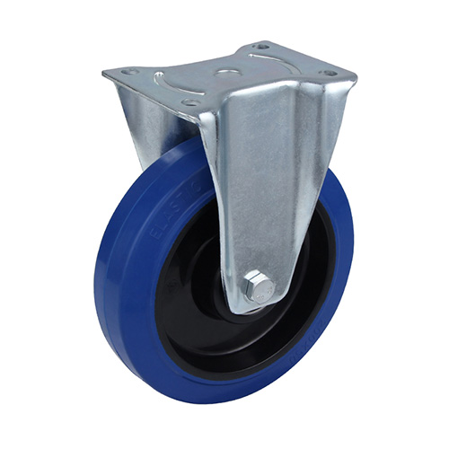 Blue Elastic Rubber Heavy duty Fixed Castor